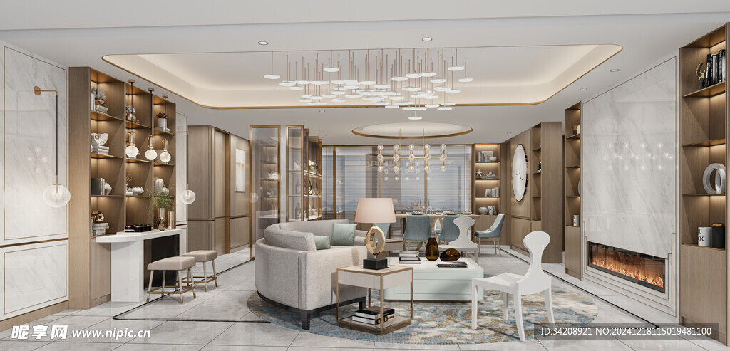 现代简约高级感新中式复古风客厅