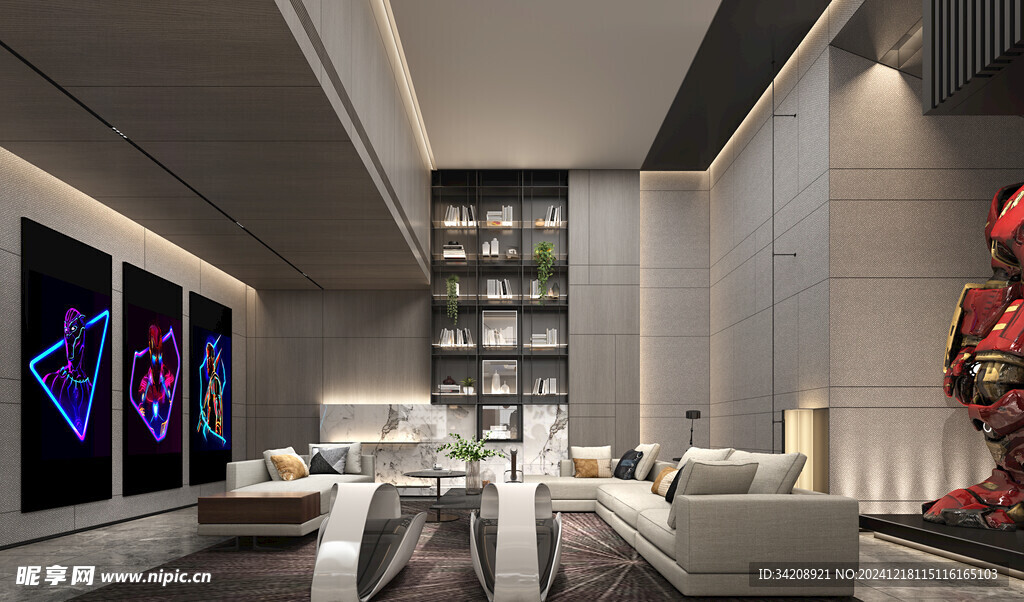 现代简约高级感新中式复古风客厅