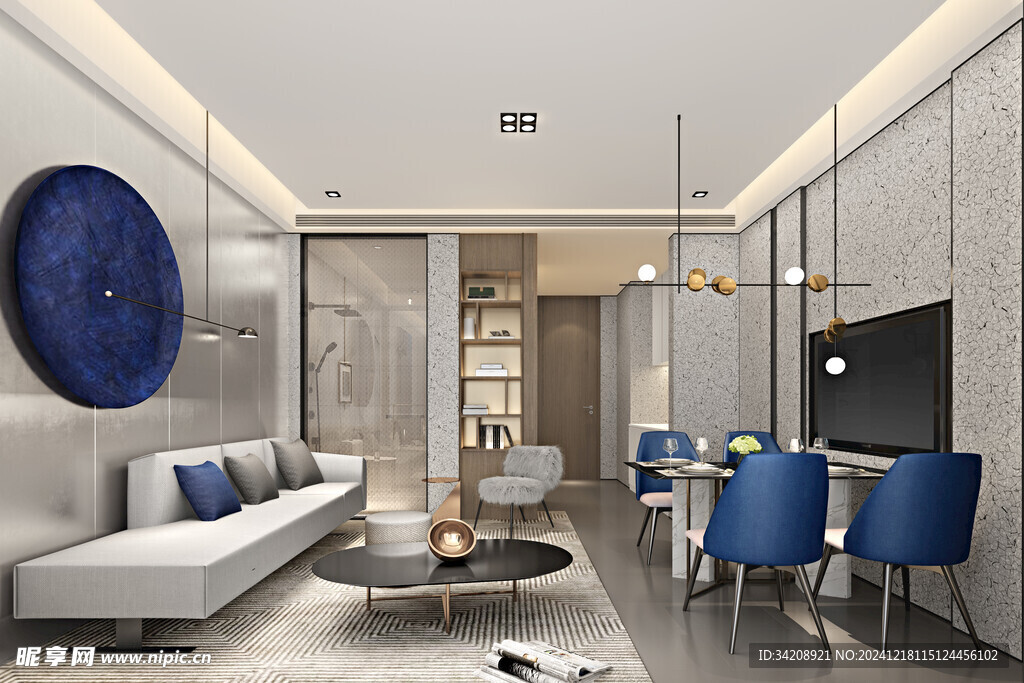 现代简约高级感新中式复古风客厅