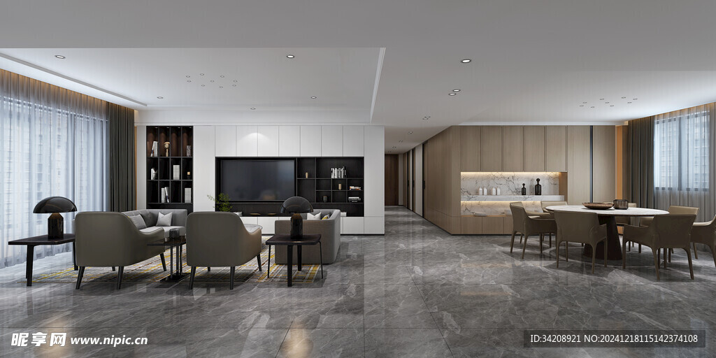 现代简约高级感新中式复古风客厅