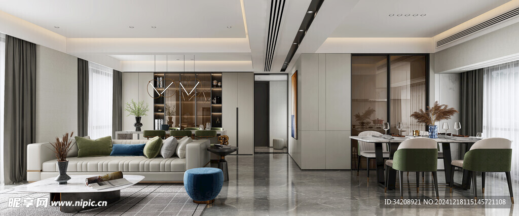 现代简约高级感新中式复古风客厅