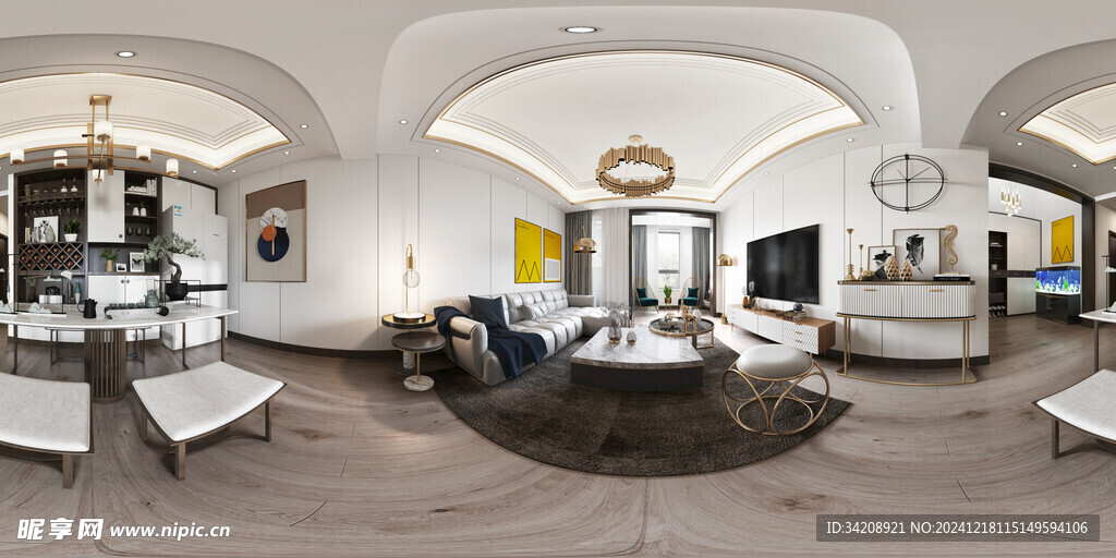 现代简约高级感新中式复古风客厅