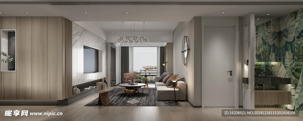 现代简约高级感新中式复古风客厅