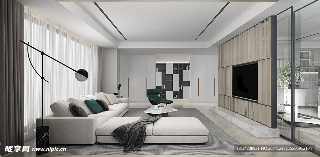 现代简约高级感新中式复古风客厅