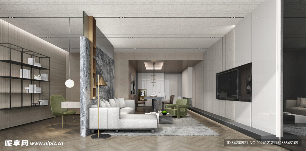 现代简约高级感新中式复古风客厅