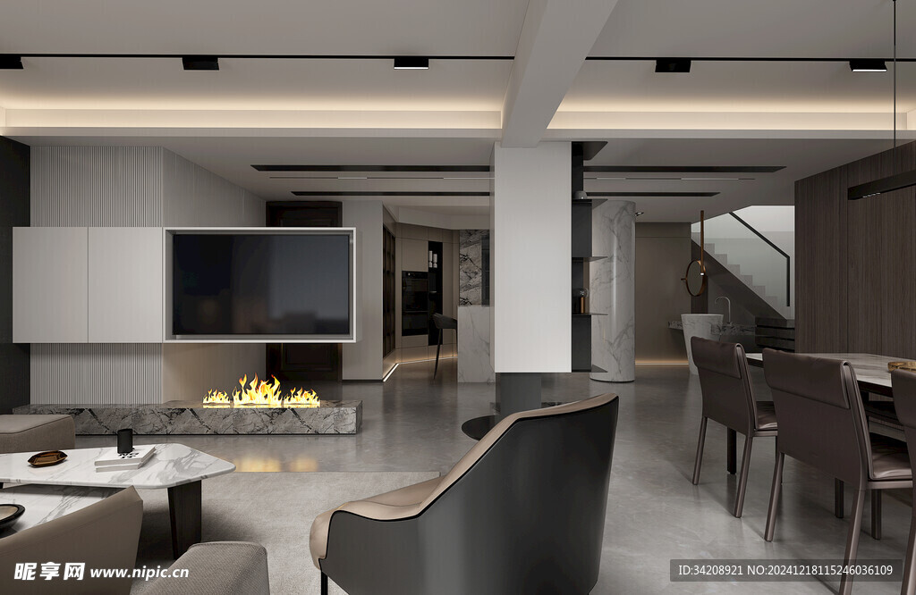 现代简约高级感新中式复古风客厅