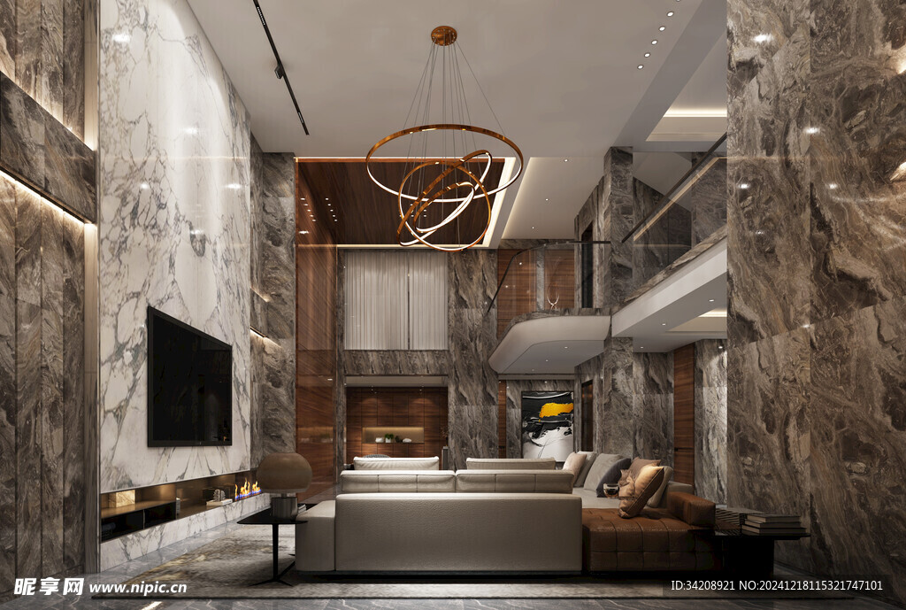 现代简约高级感新中式复古风客厅