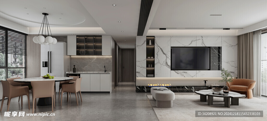 现代简约高级感新中式复古风客厅