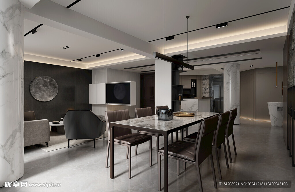 现代简约高级感新中式复古风客厅