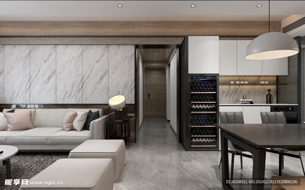 现代简约高级感新中式复古风客厅