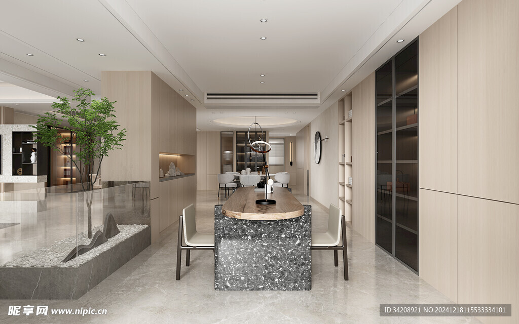 现代简约高级感新中式复古风客厅