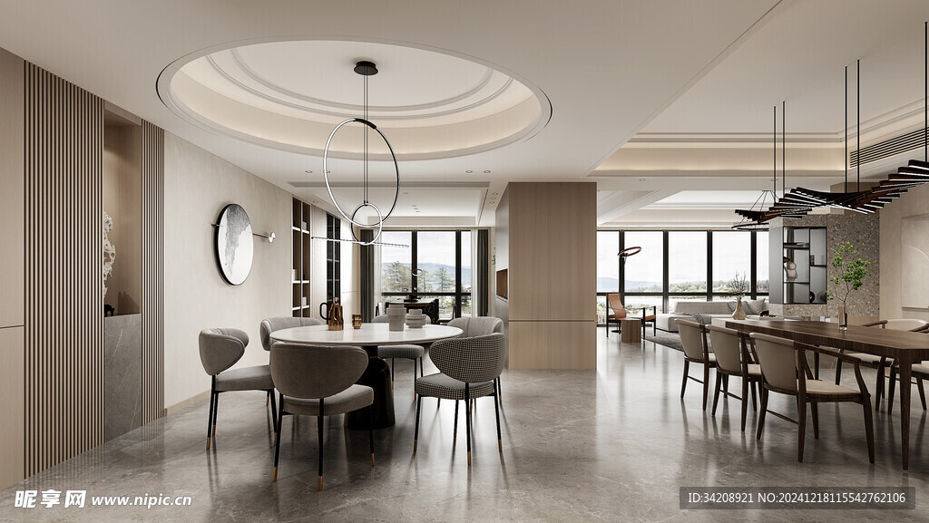 现代简约高级感新中式复古风客厅