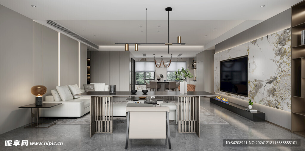 现代简约高级感新中式复古风客厅