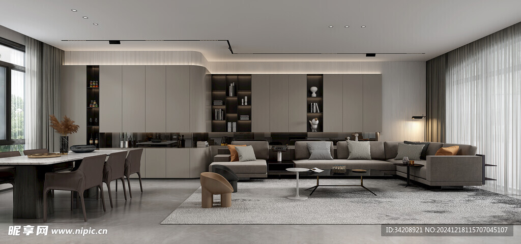 现代简约高级感新中式复古风客厅