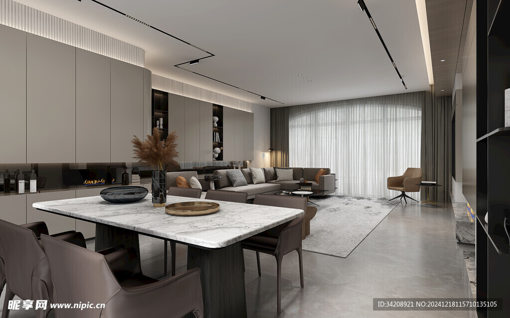 现代简约高级感新中式复古风客厅