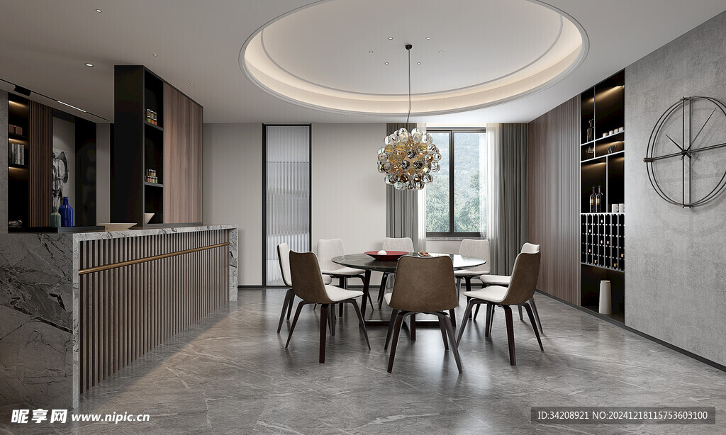 现代简约高级感新中式复古风客厅