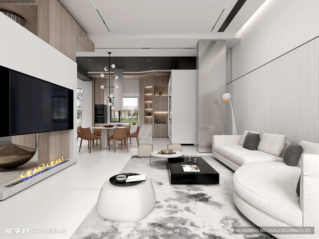 现代简约高级感新中式复古风客厅