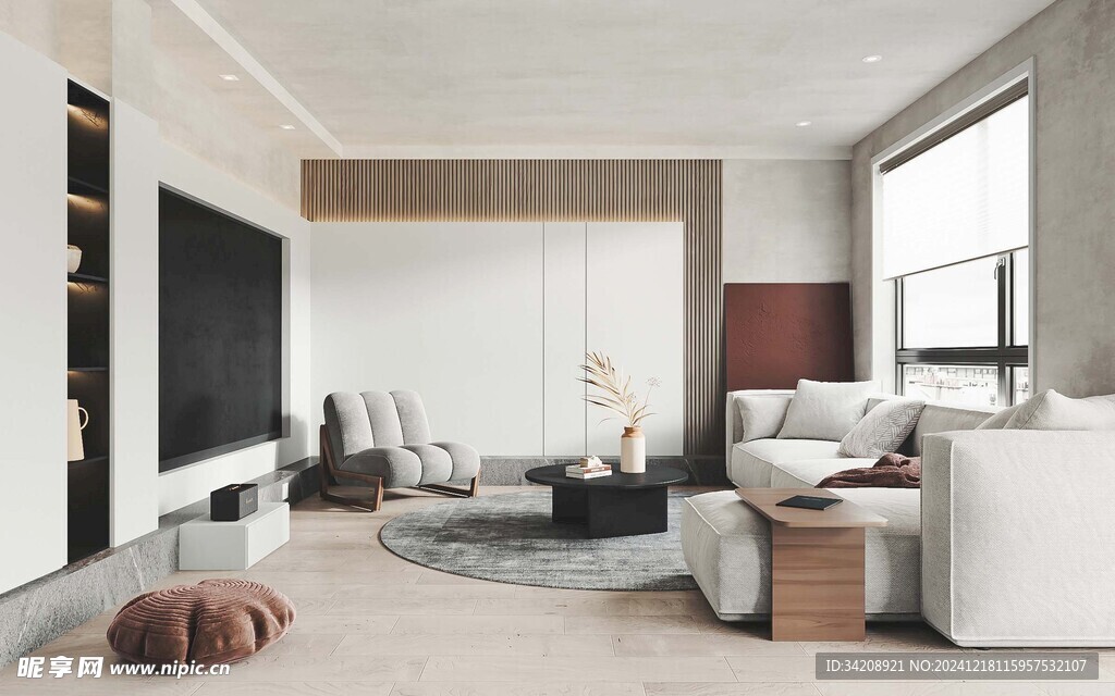 现代简约高级感新中式复古风客厅