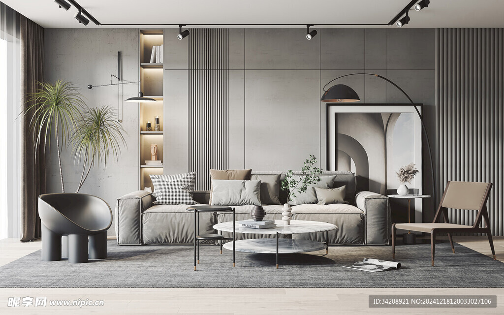 现代简约高级感新中式复古风客厅