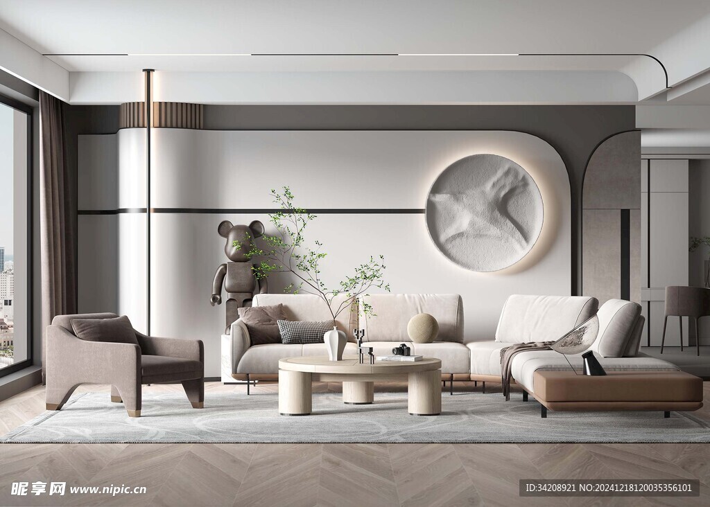 现代简约高级感新中式复古风客厅