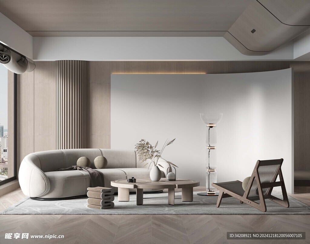 现代简约高级感新中式复古风客厅