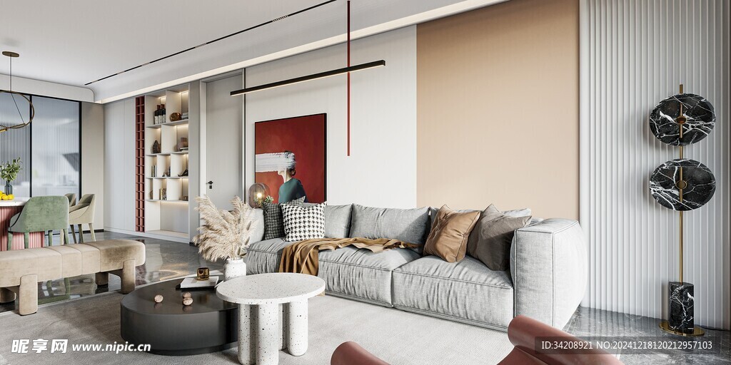 现代简约高级感新中式复古风客厅