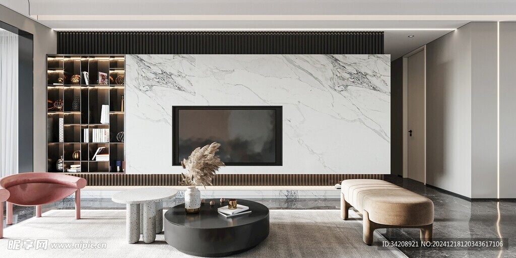 现代简约高级感新中式复古风客厅