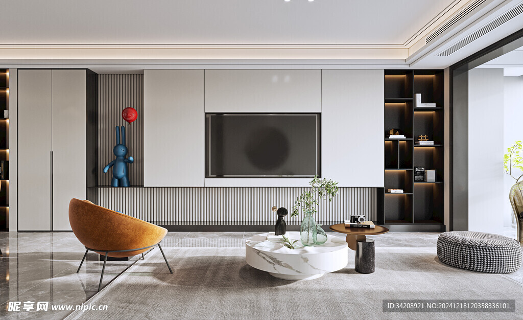 现代简约高级感新中式复古风客厅