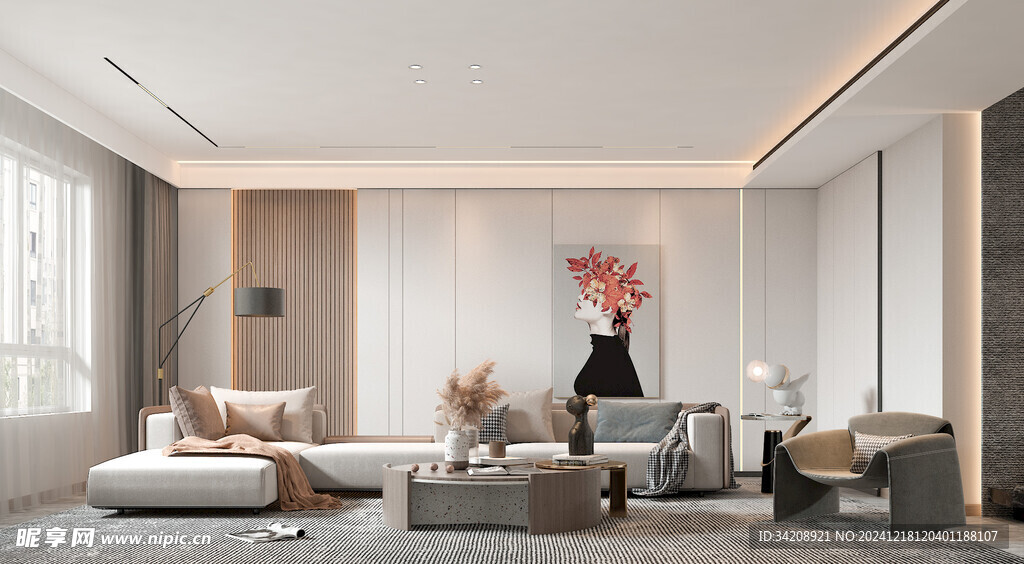 现代简约高级感新中式复古风客厅