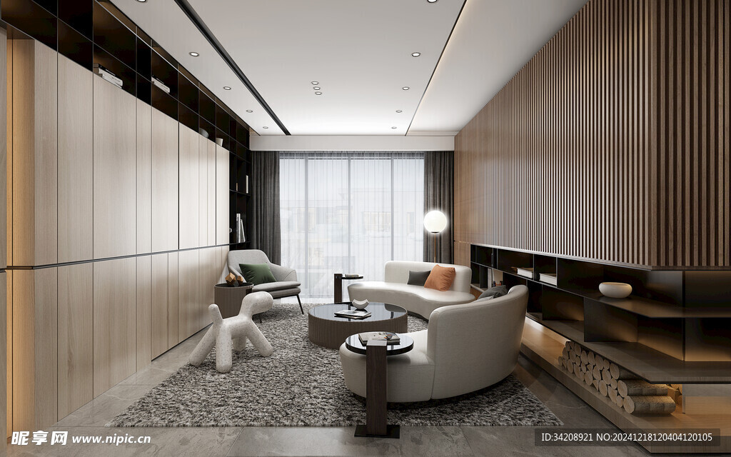 现代简约高级感新中式复古风客厅