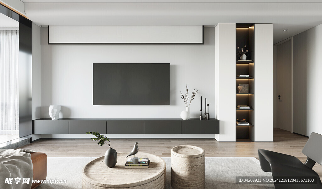 现代简约高级感新中式复古风客厅