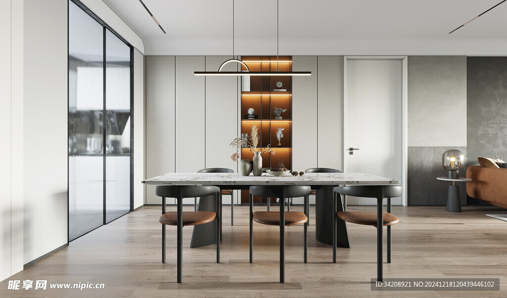 现代简约高级感新中式复古风客厅