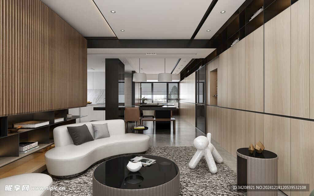 现代简约高级感新中式复古风客厅