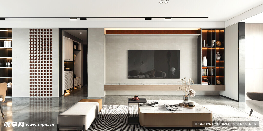 现代简约高级感新中式复古风客厅