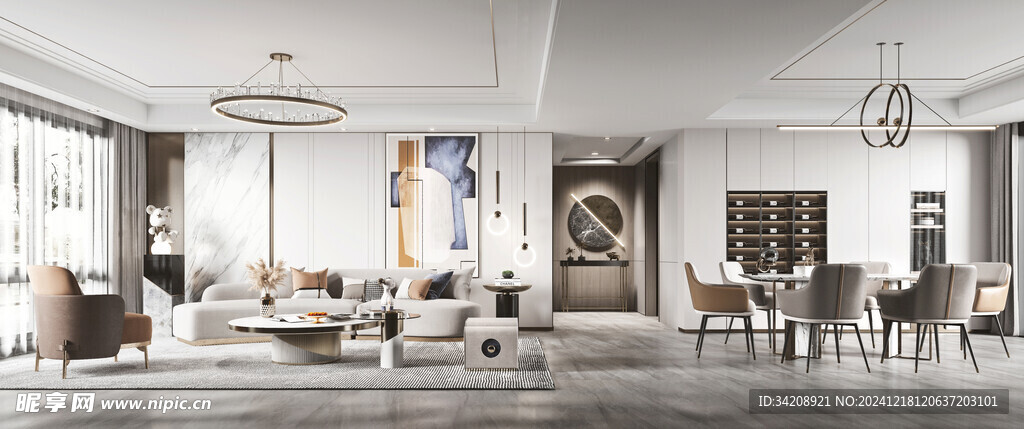 现代简约高级感新中式复古风客厅