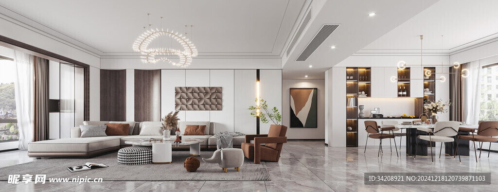 现代简约高级感新中式复古风客厅