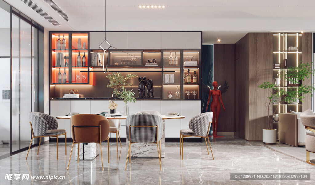 现代简约高级感新中式复古风客厅