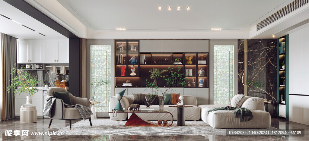 现代简约高级感新中式复古风客厅