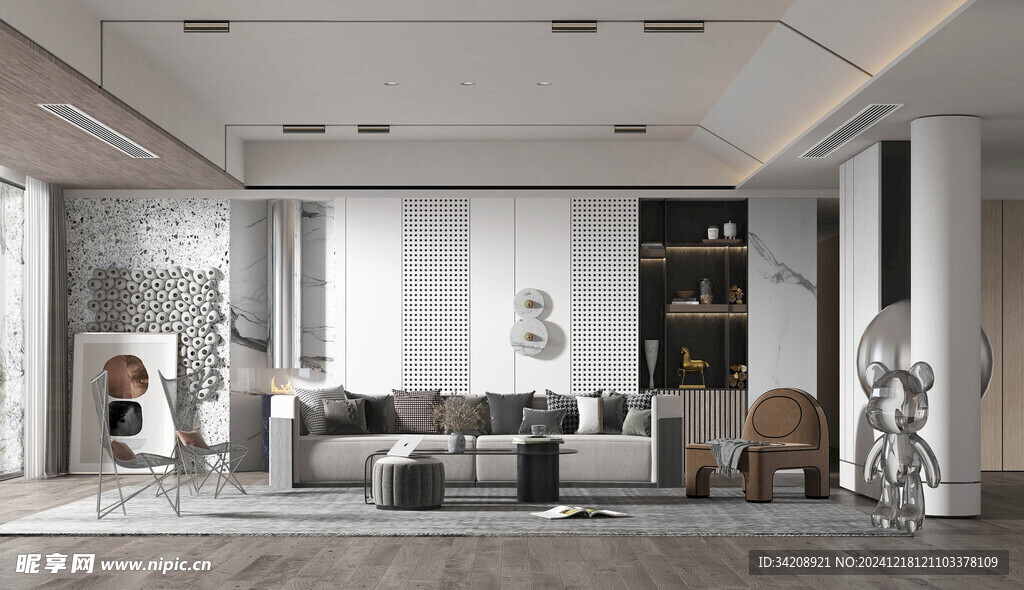 现代简约高级感新中式复古风客厅