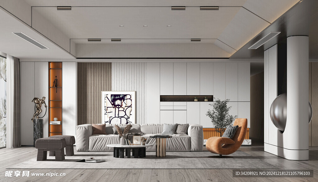 现代简约高级感新中式复古风客厅