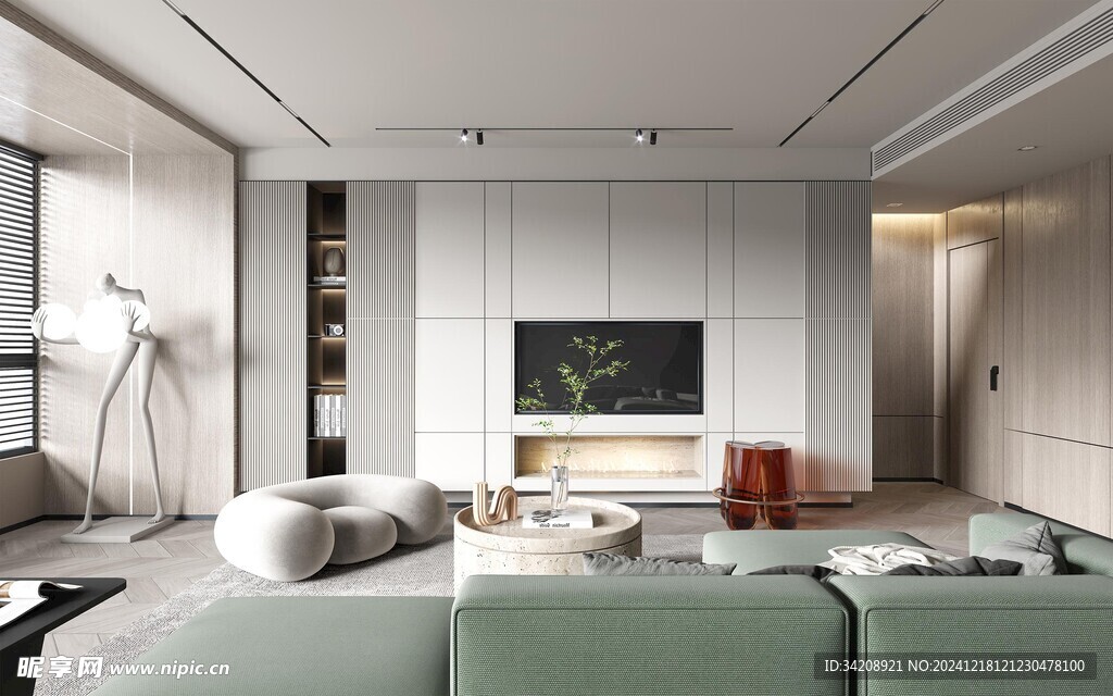 现代简约高级感新中式复古风客厅