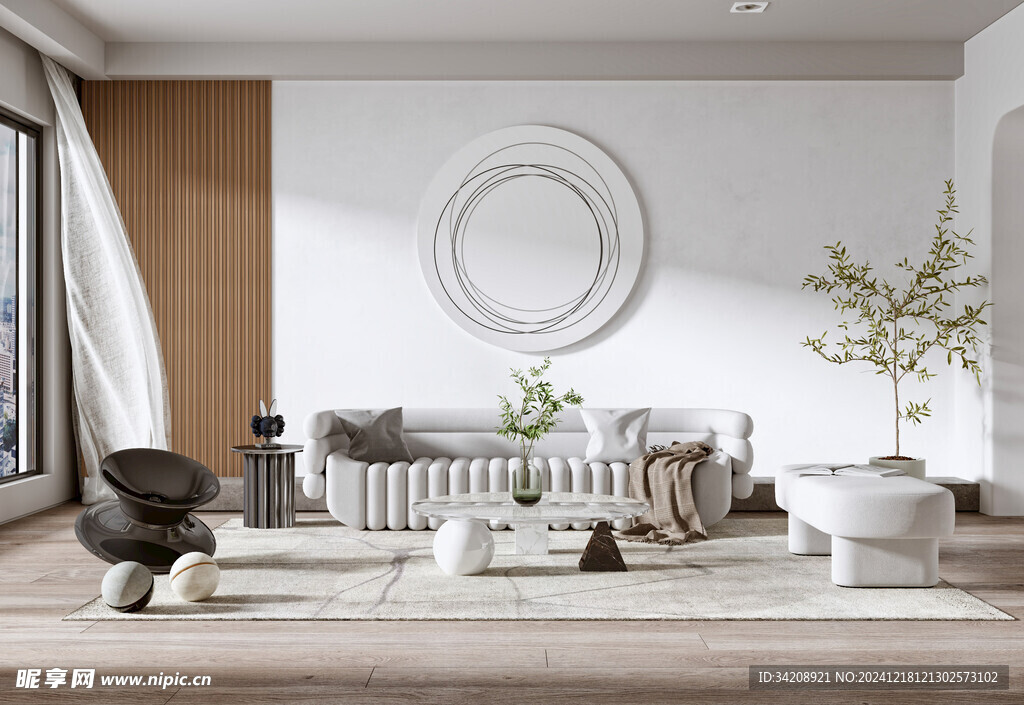 现代简约高级感新中式复古风客厅