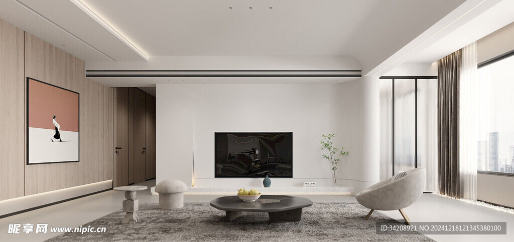 现代简约高级感新中式复古风客厅