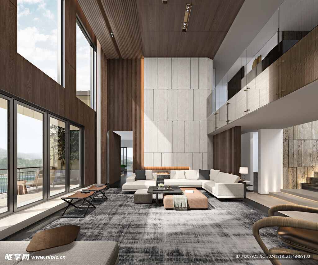 现代简约高级感新中式复古风客厅