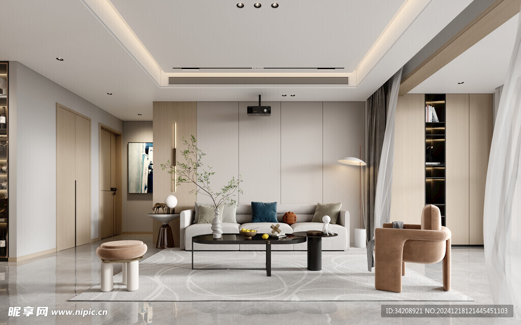 现代简约高级感新中式复古风客厅