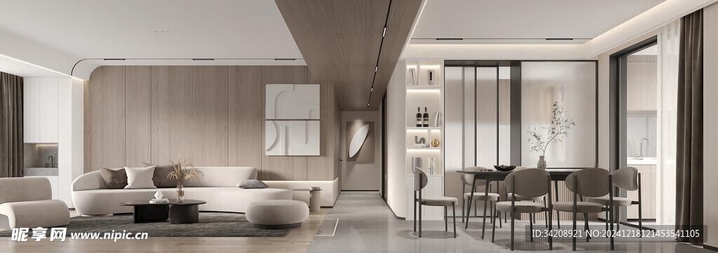 现代简约高级感新中式复古风客厅