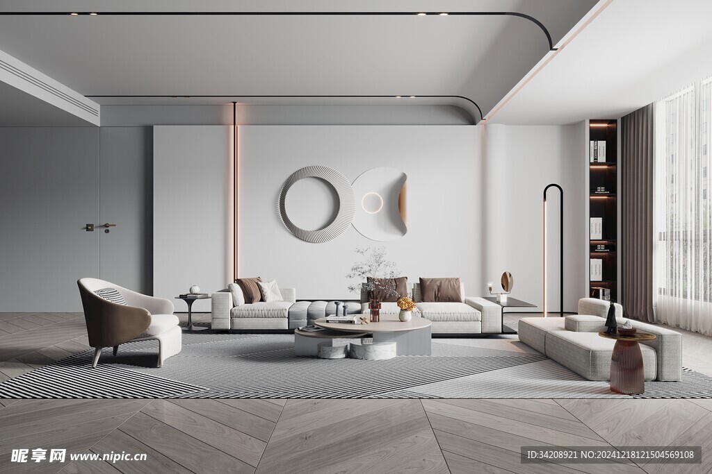 现代简约高级感新中式复古风客厅