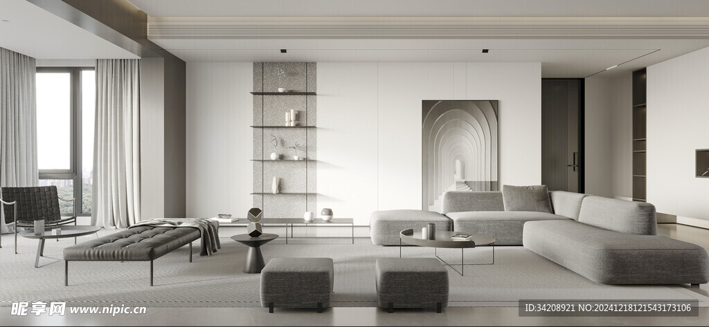 现代简约高级感新中式复古风客厅