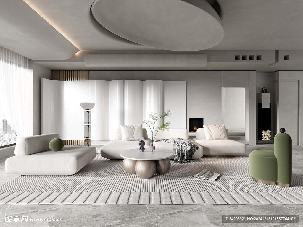 现代简约高级感新中式复古风客厅