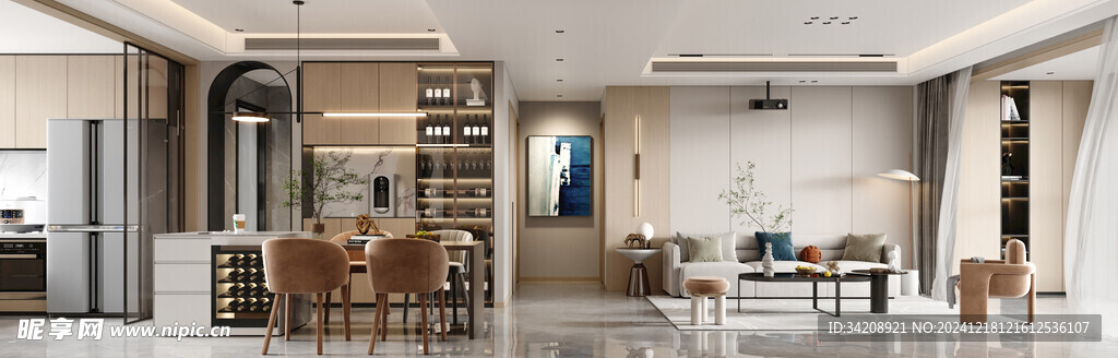 现代简约高级感新中式复古风客厅